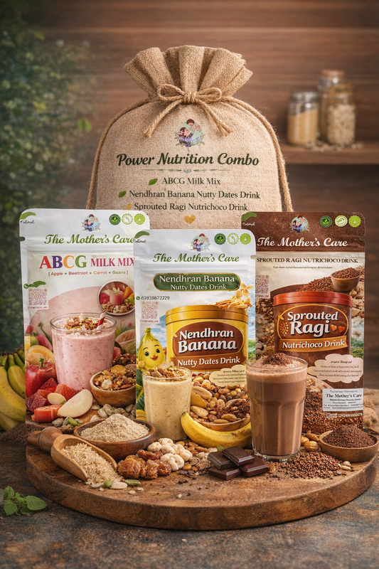 Nendhran Banana nutty dates drink 200g + ABCG Milk mix 200g + sprouted ragi nuts choco drink 200g