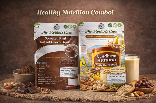 Nendhran banana nutty dates drink 200g + Sprouted ragi nuts choco drink 200g